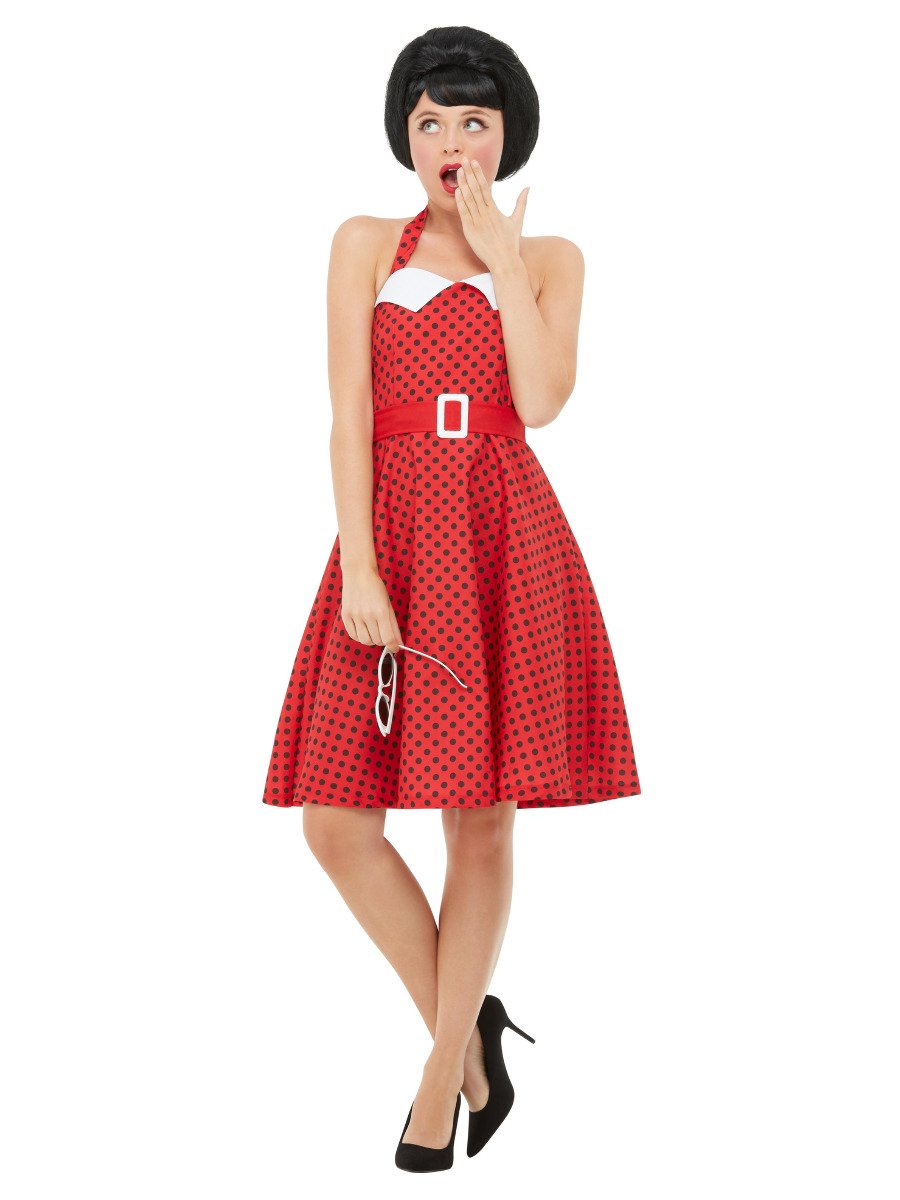 50er Jahre Rockabilly Pin Up Kostüm (Rot)
