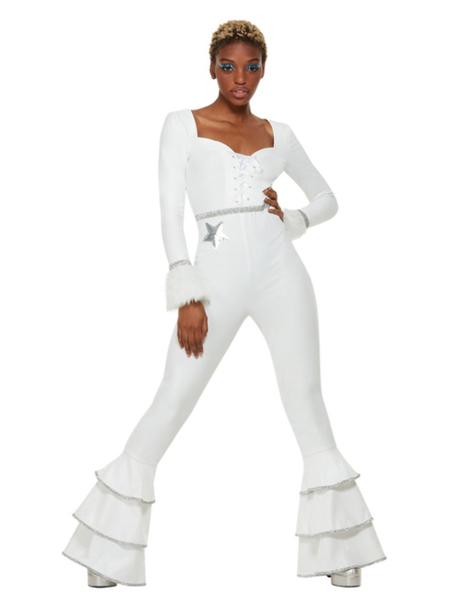 70er Jahre Deluxe Glam Kostüm (Weiß)