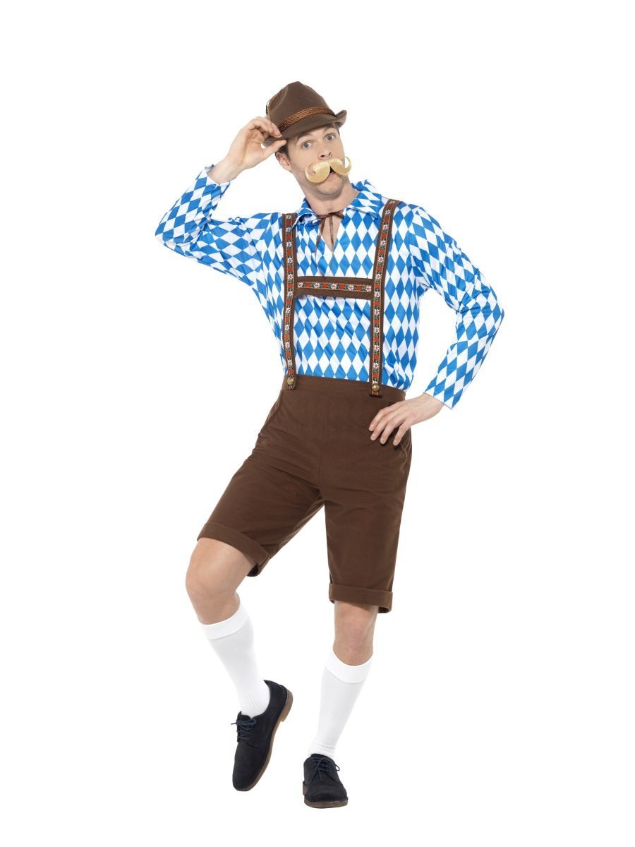 Bavarian Beer Man Costume, Blue & Brown