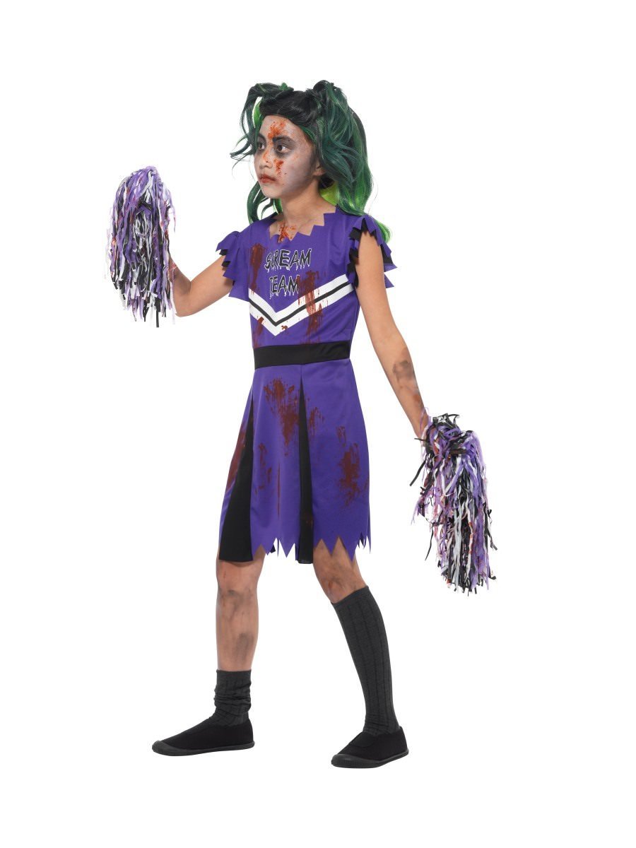 Dark Cheerleader Costume, Purple & Black