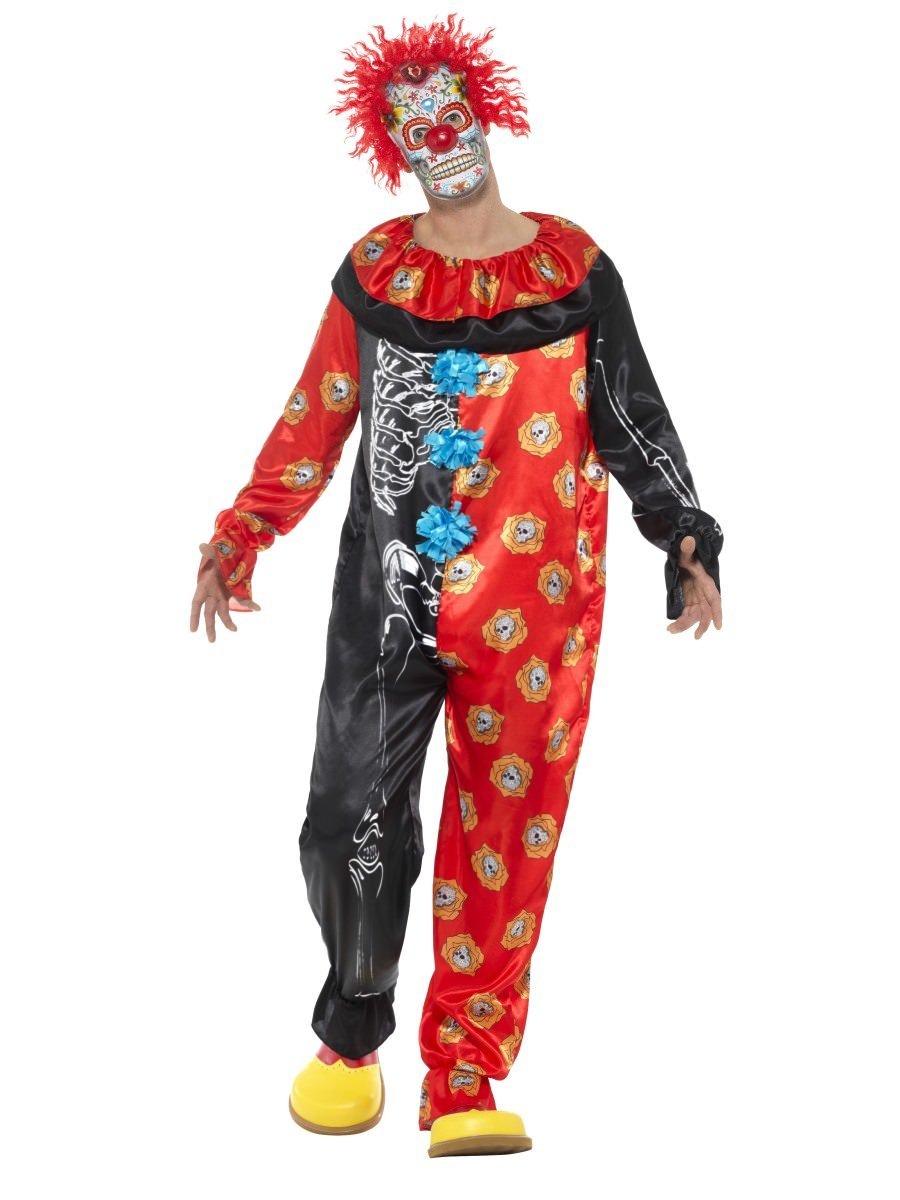 Deluxe Day of the Dead Clown Costume, Multi-Colour