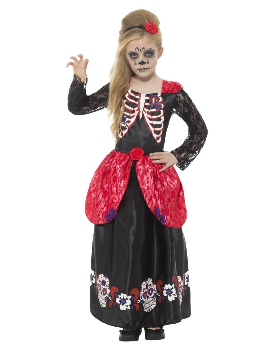 Deluxe Day of the Dead Girl Costume, Black