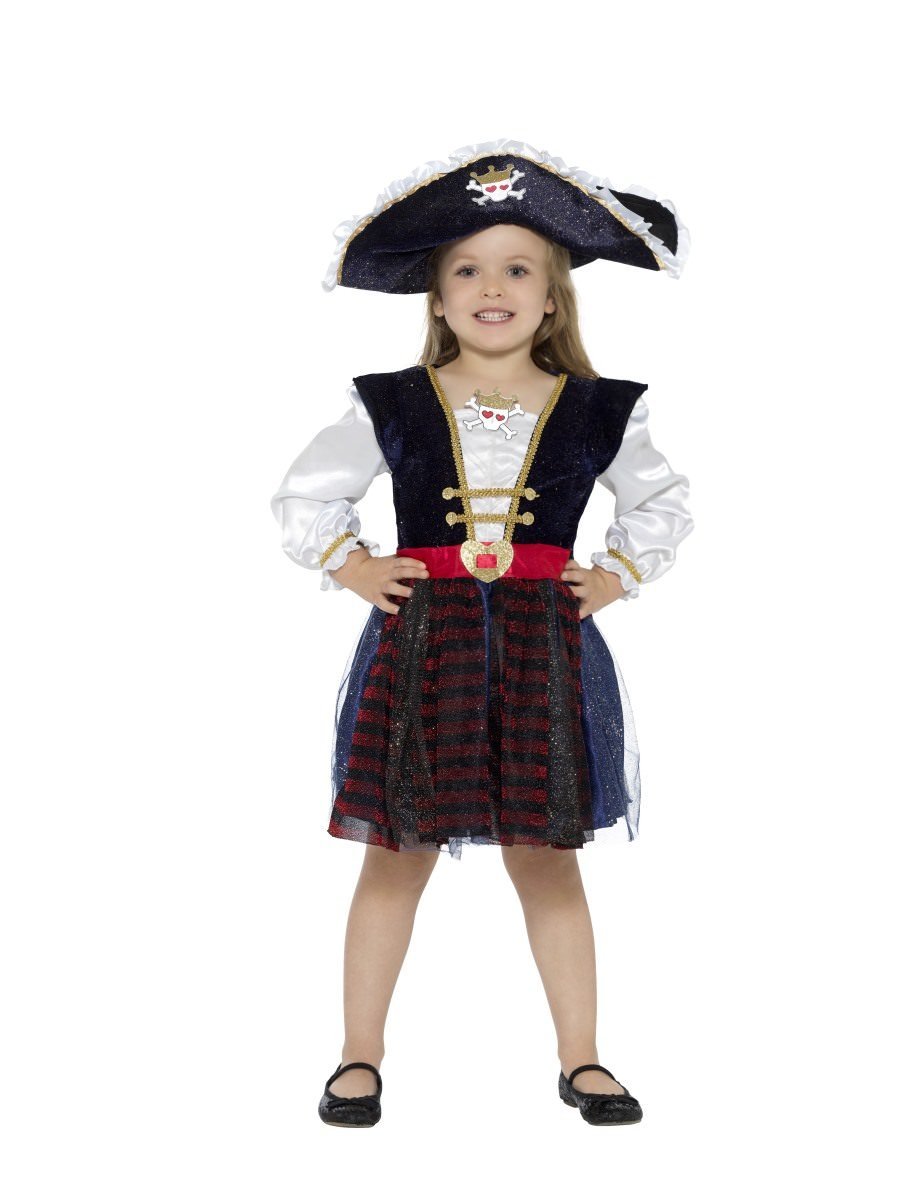 Deluxe Glitter Pirate Girl Costume, Blue