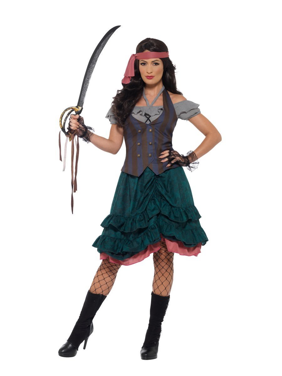 Deluxe Pirate Wench Costume, Multi-Coloured
