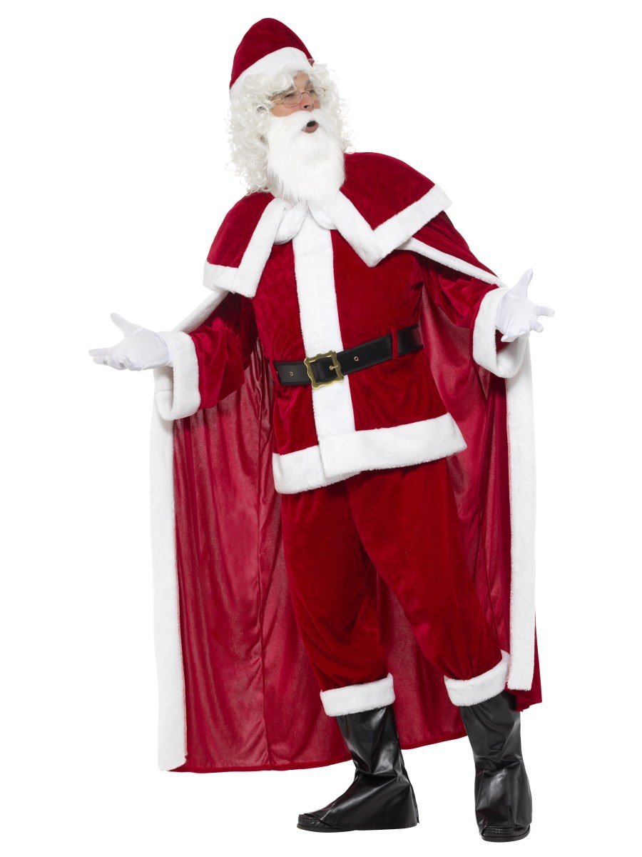 Deluxe Santa Claus Costume with Trousers, Red