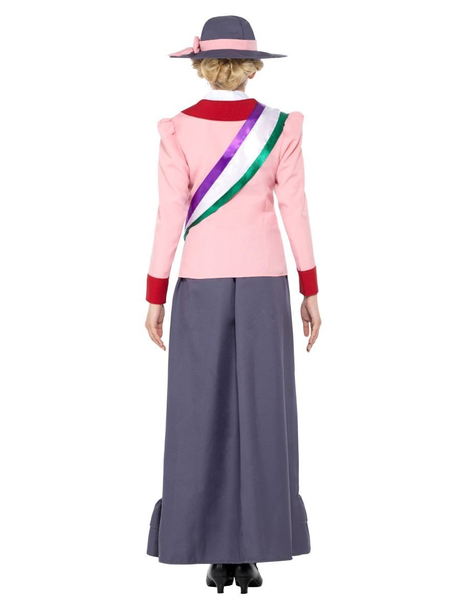Deluxe Victorian Suffragette Costume, Grey & Pink