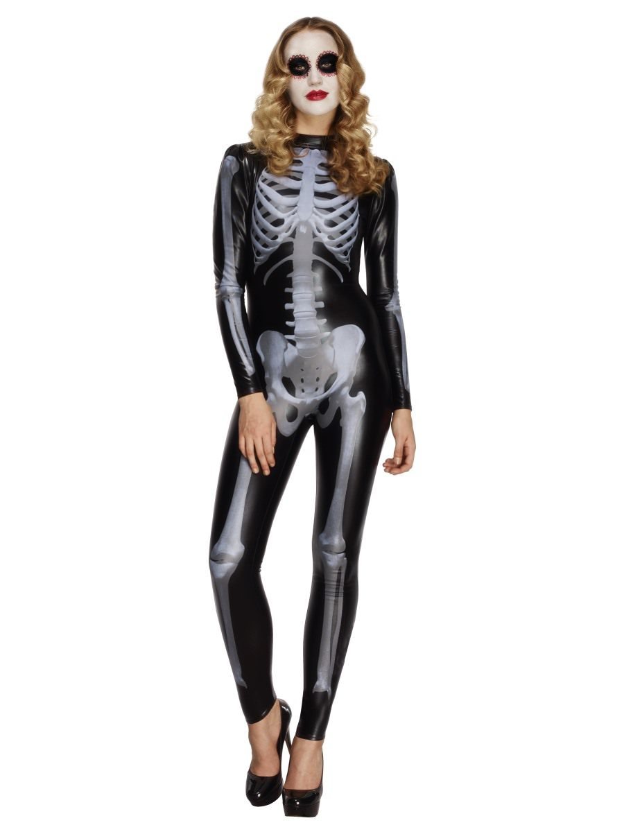 Fever Miss Whiplash Skeleton Costume, Black