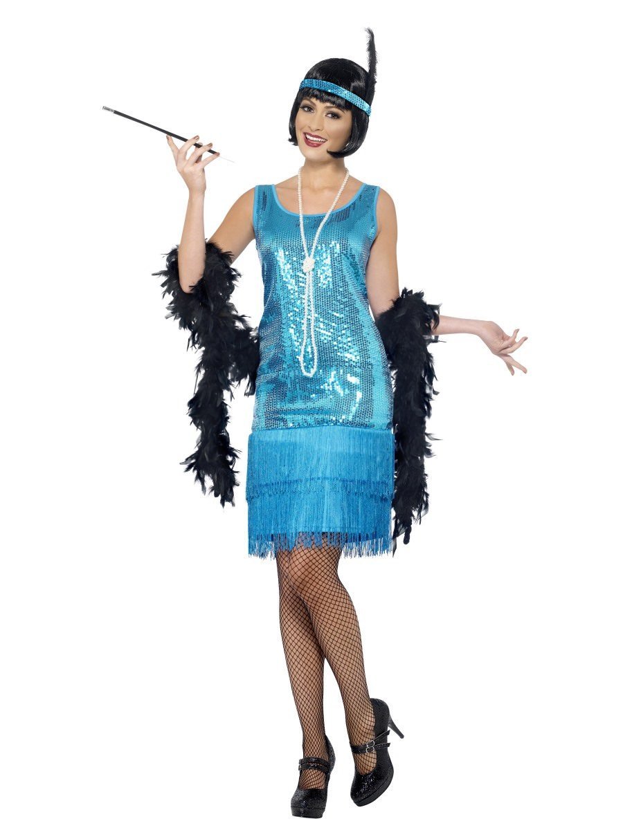 20er Jahre - Flirty Flapper Kostüm (Hellblau)