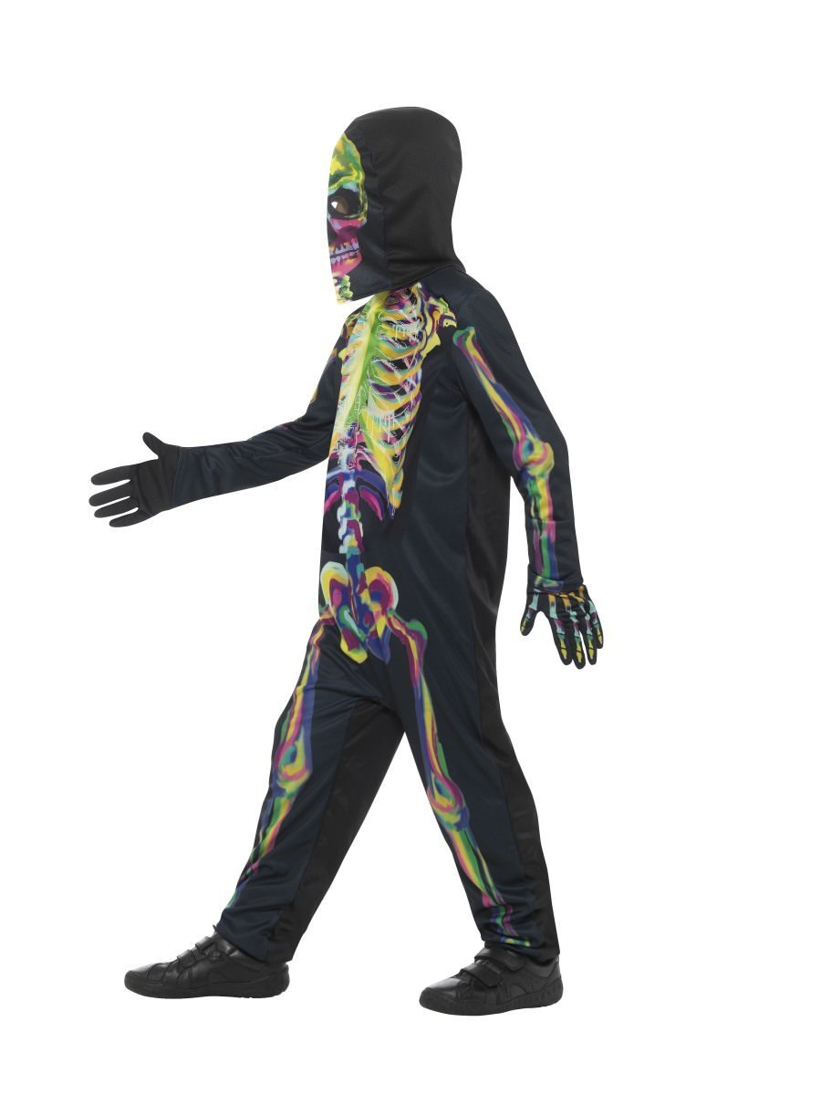 Glow in the Dark Skeleton Costume, Multi-Coloured