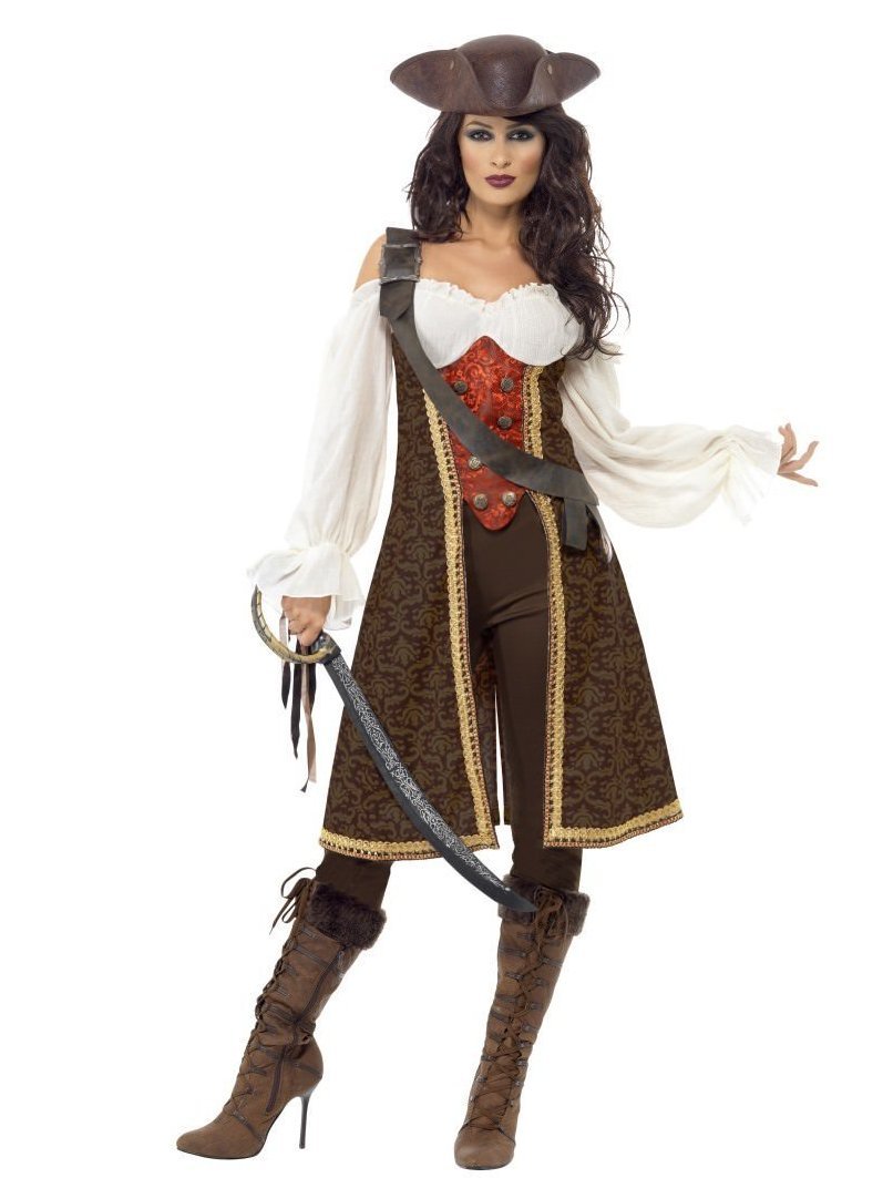 High Seas Pirate Wench Costume, Brown