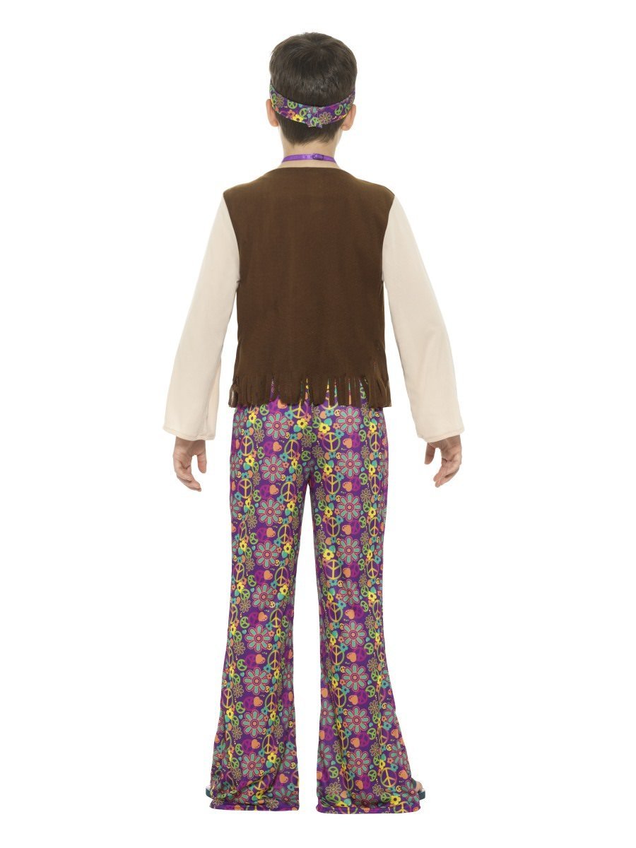 Hippie Boy Costume, with Top, Attached Waistcoat,