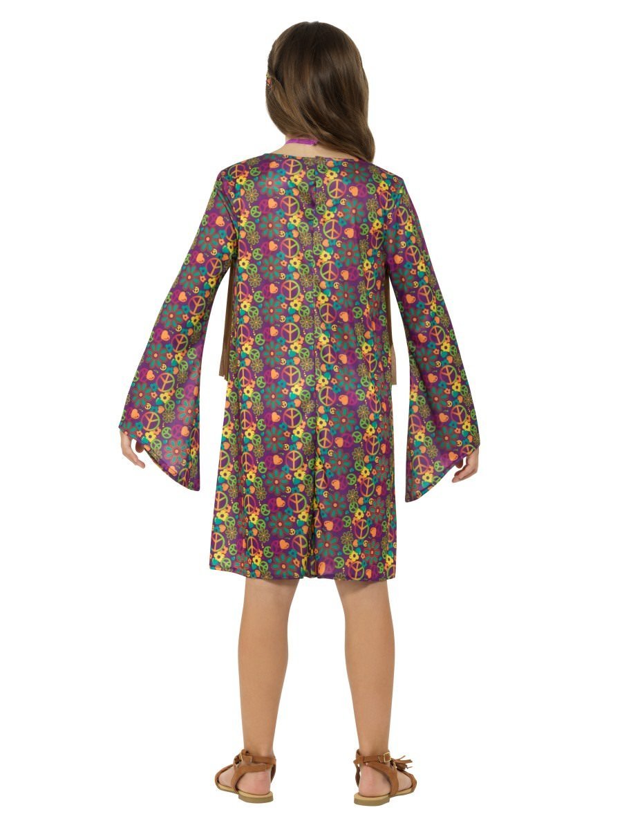 Hippie Girl Costume, with Dress, Multi-Coloured