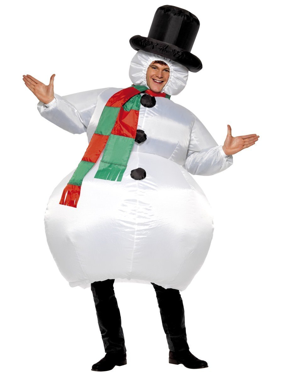 Inflatable Snowman Costume, White