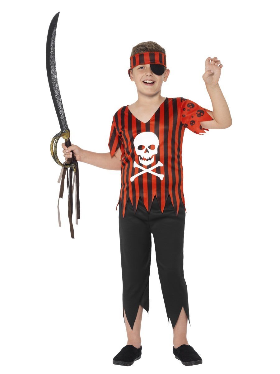 Jolly Roger Pirate Costume, Red