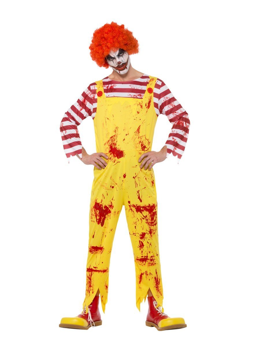 Kreepy Killer Clown Costume, Yellow & Red