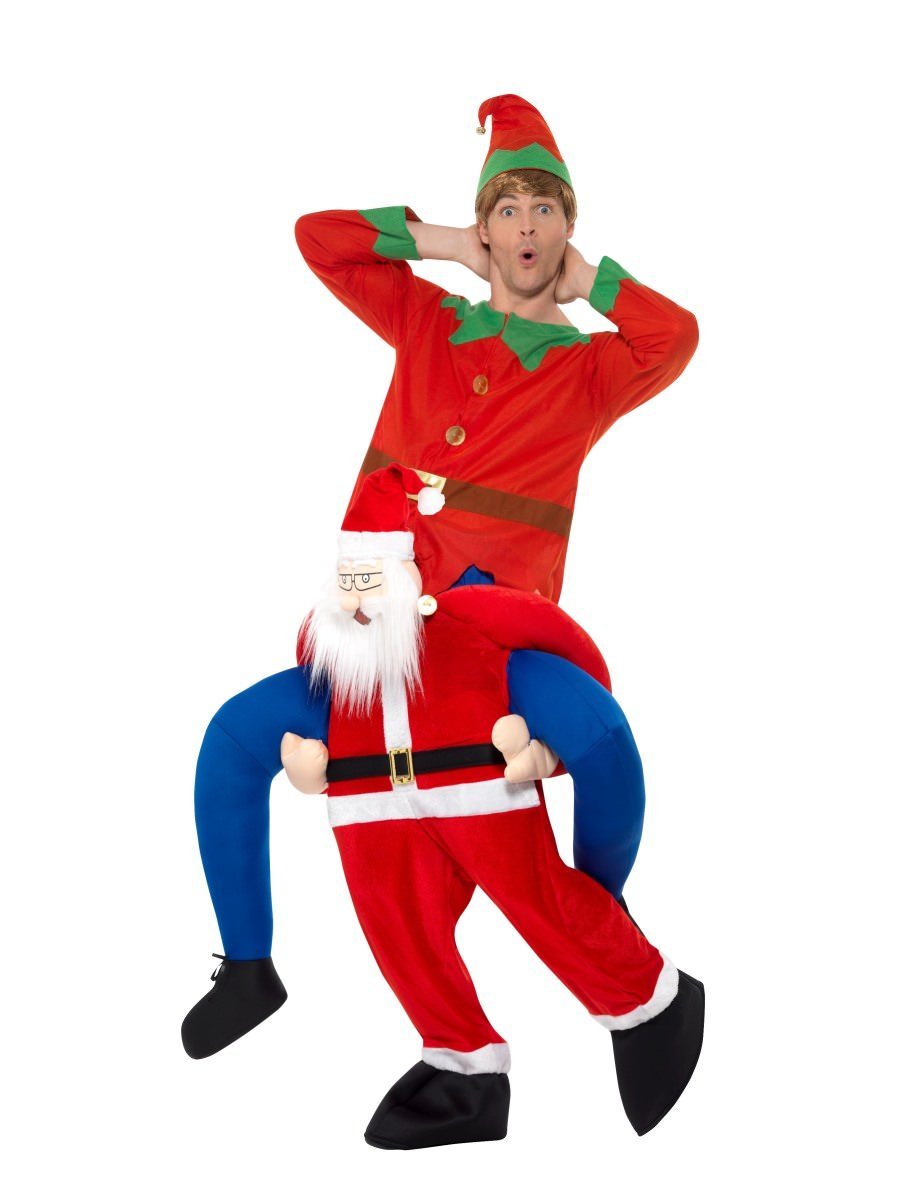 Huckepack/Piggyback Santa und Elfe Kostüm (Rot)